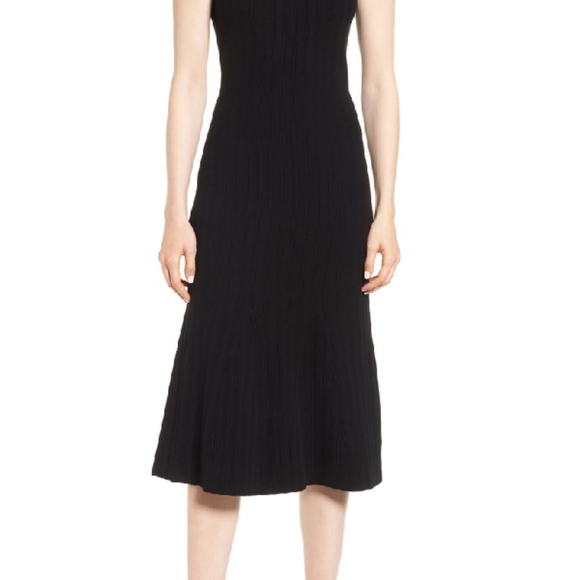 NWT Hugo Boss Femilia Black Knit Midi Dress - Picture 6 of 9